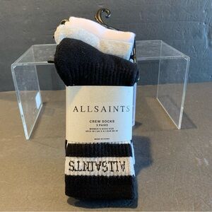 All Saints NWT Women’s Crew Socks - 3 Pack.  US Size 5-10